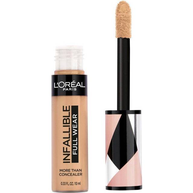 L'Oréal Paris Makeup Infallible Full Wear Concealer, Full Coverage, EXTRA LARGE Applicator, Waterproof, Multi-Use Concealer to Shape, Cover, Contour & Sculpt, Matte Finish, Amber, 0.33 fl. oz.