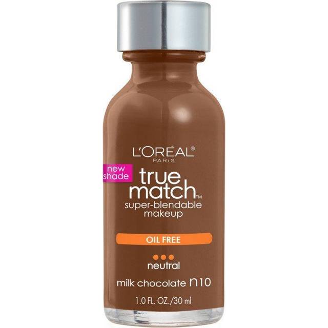 LOr?al Paris Makeup True Match Super-Blendable Liquid Foundation  Milk Chocolate N10  1 Fl Oz 1 Count