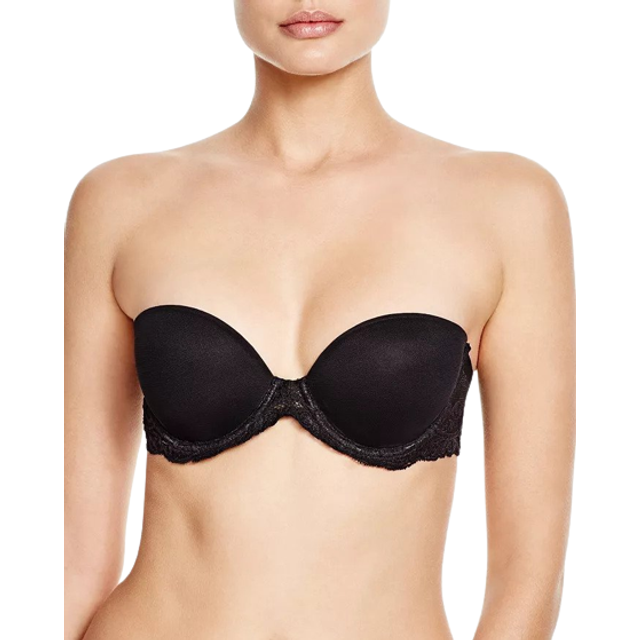 Feathers Strapless Plunge Bra - BLACK - 34D EU (34D US)