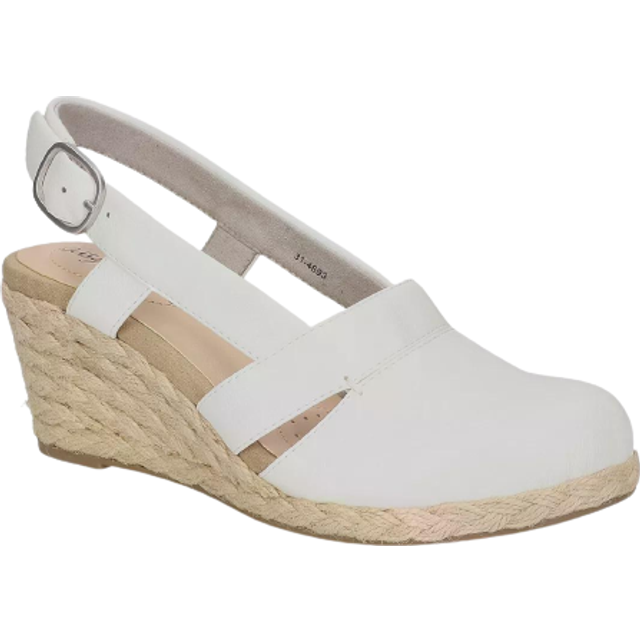 Easy Street Women's Stargaze Wedge Sandal  White  10