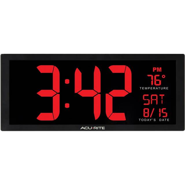 Chaney Instruments 75127A1 AcuRite Digital Wall Clock, 14.5 in.