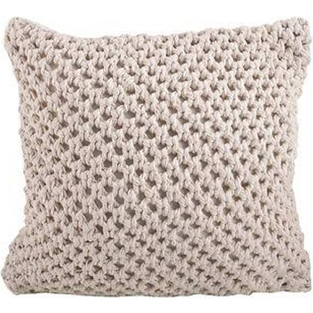 Saro Lifestyle 1590.VN20S 20 in. Sheridan Knitted Square Knitted Design Down Filled Pillow - Vanilla