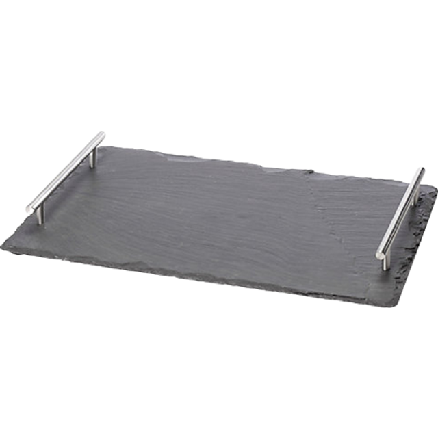 Oenophilia 170180, Stainless Steel, Slate Cheese Board with Handles