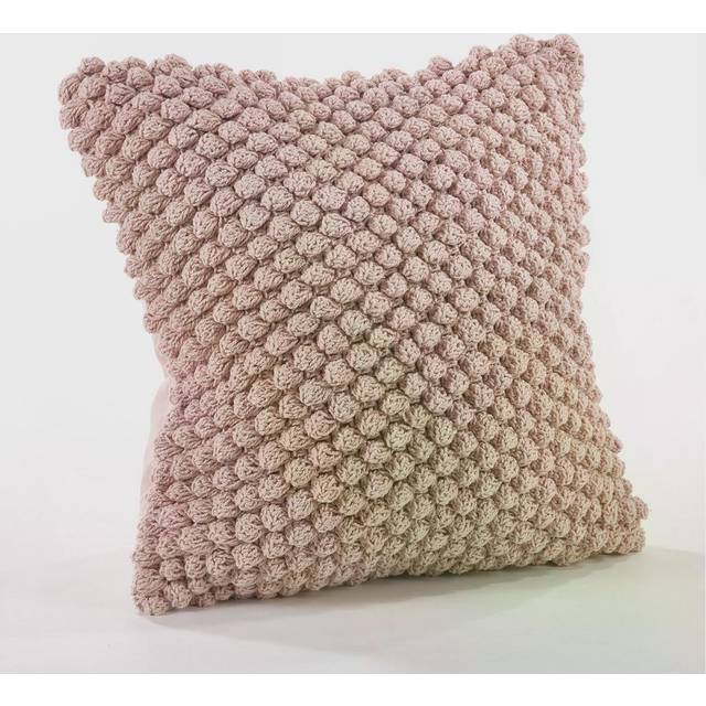 Saro Lifestyle 3519.P20S 20 in. Crochet Pompom Throw Pillow - Pink