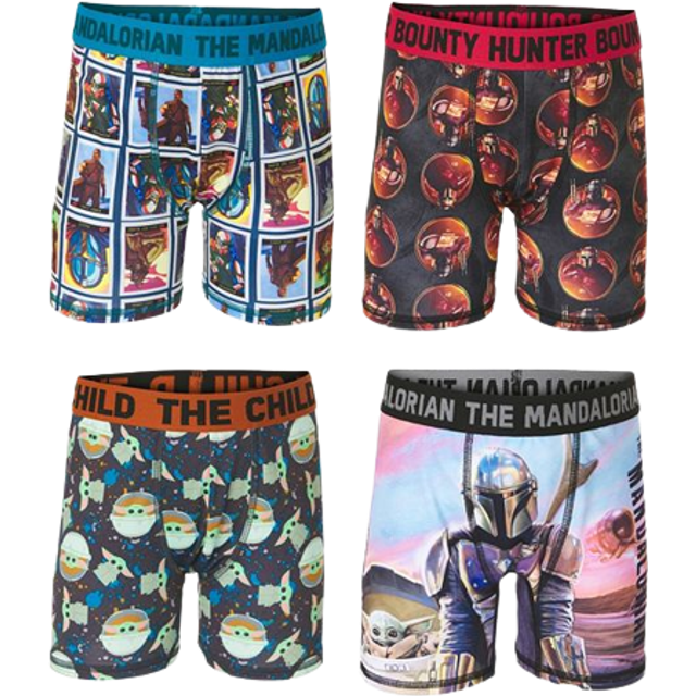 STAR WARS -Baby Yoda Mandalorian 100% Cotton Briefs  Athletic Boxer Briefs  Assorted Prints; 4  6  8  and 10