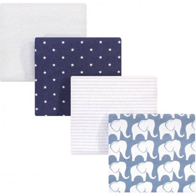 Hudson Baby Unisex Baby Cotton Flannel Receiving Blankets  Boy Elephant  One Size