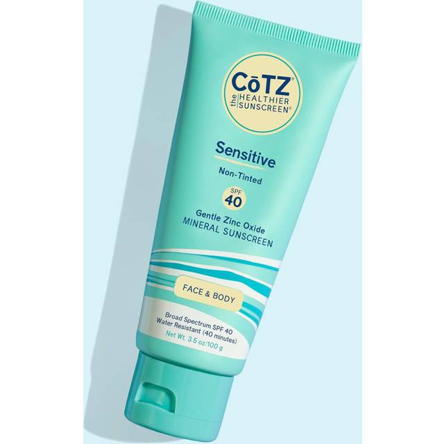 COTZ Sensitive Non-Tinted Zinc Oxide Mineral Sunscreen for Body and Face; Broad Spectrum SPF 40; 3.5 oz / 100 g