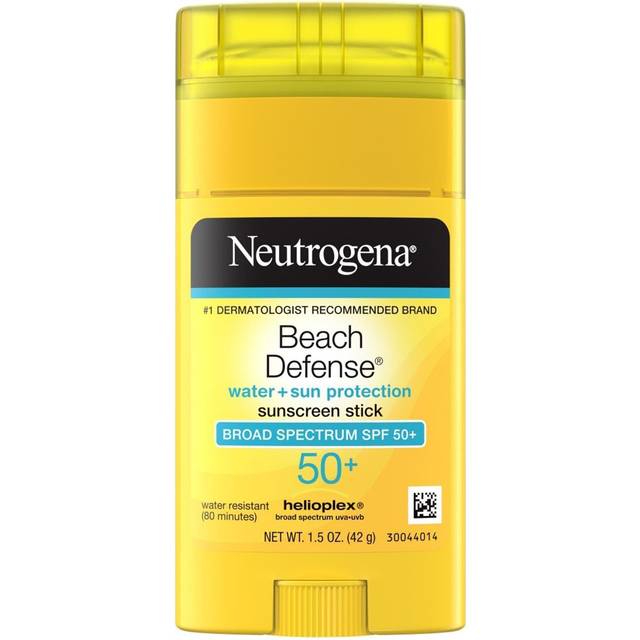 Neutrogena Beach Defense Sunscreen Stick with Broad Spectrum SPF 50+, Lightweight Water-Resistant Sunscreen with Oil-Free & PABA-Free Formula, 1.5 oz