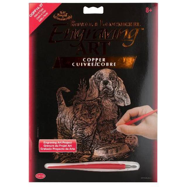 "Royal & Langnickel Copper Foil Engraving Art Kit 8""""X10""""-Kitten & Pup"