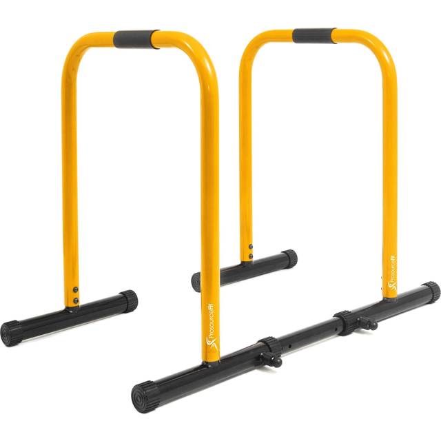 ProsourceFit Dip Stand Station, Heavy Duty Ultimate Body Press-Bar med säkerhetskontakt för tricep dips