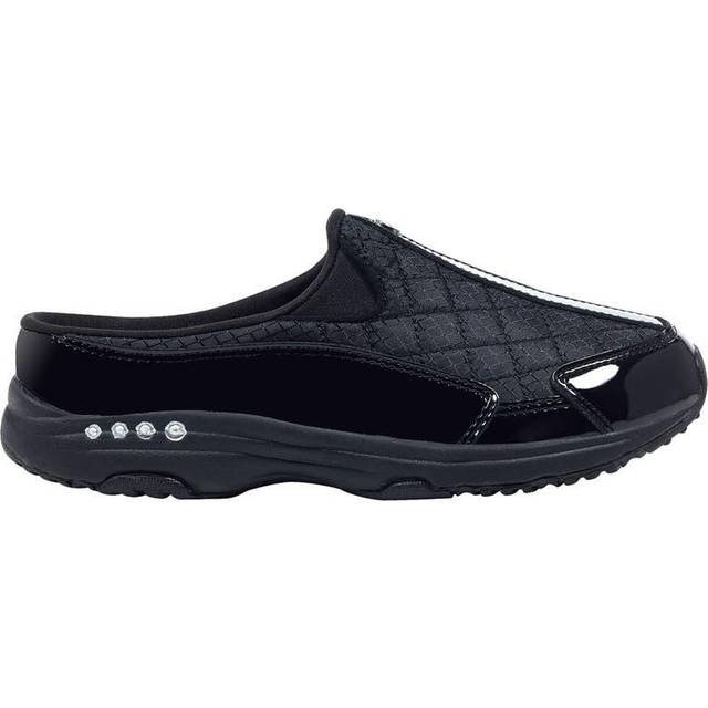 Easy Spirit Dam Traveltime549 tofflor, Svart och lackerat silver, 38.5 EU