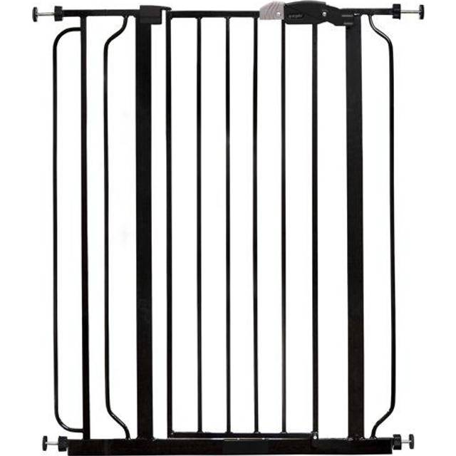 Easy Step Extra Tall Walk Thru Baby Gate, Bonus Kit, Includes 4-Inch Extension Kit, Pressure Mount Kit and Wall Cups and Mounting Kit, Black