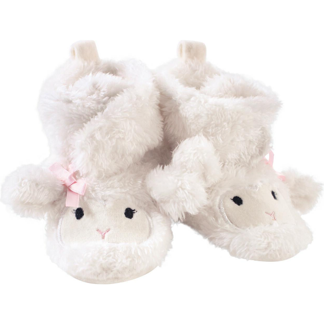 Hudson Baby Unisex Baby Cozy Fleece and Sherpa Booties  Girl Lamb  0-6 Months