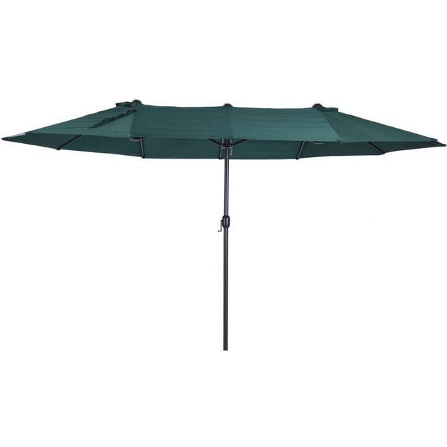 Alfresco 4.6m Double-Sided Patio Parasol Sun Umbrella, Green