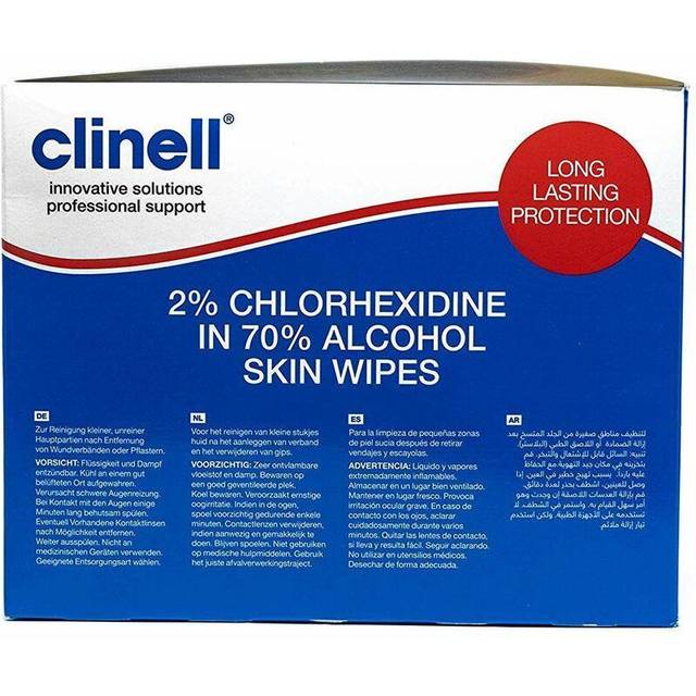 Clinell 2% Chlorhexidine 70% Alcohol Skin Wipes Disinfectant x 200