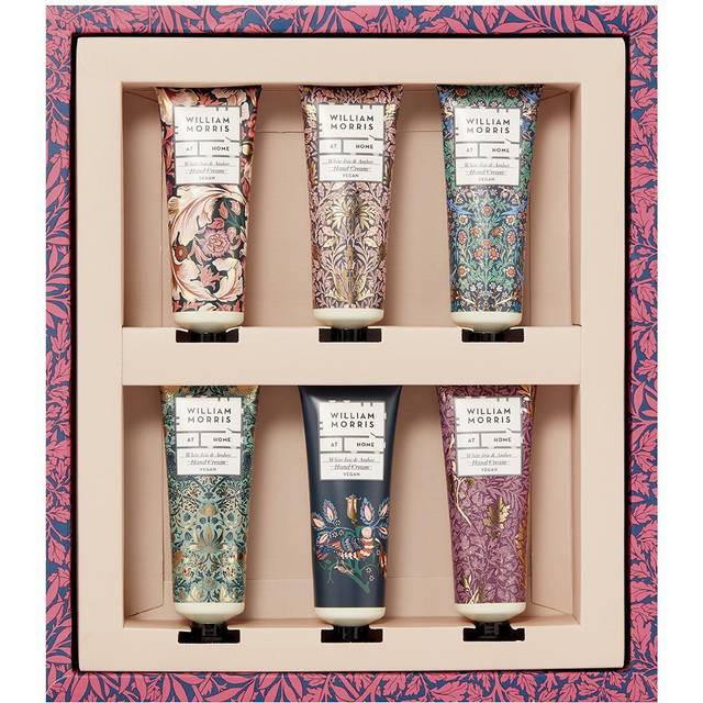 William Morris At Home Dove & Rose White Iris & Amber Hand Cream Care Gift Set | Shea Butter & Essential Oils | Vegan Friendly | Travel Friendly Sizes