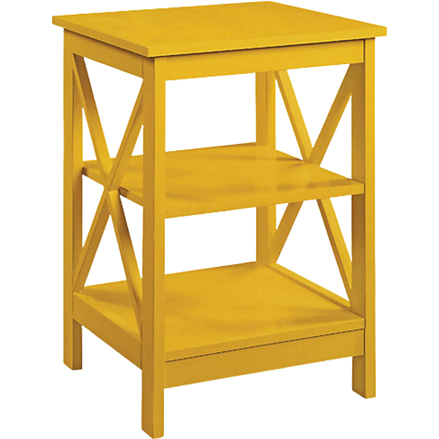 Convenience Concepts Oxford End Table with Shelves  Blue