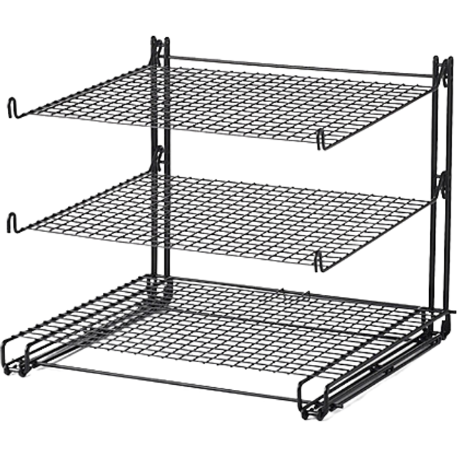 Nifty 3-Tier Cooling Rack - Non-Stick Coating  Wire Mesh Design  Dishwasher Safe  Collapsible Kitchen Countertop Organizer  Use for Baking Cookies  Ca