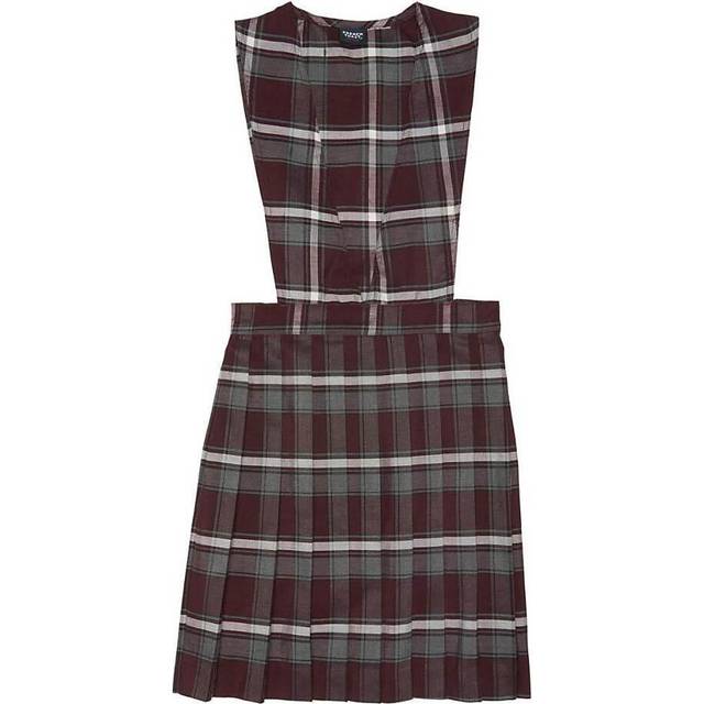 French Toast girls V-neck Jumper School Uniform Dress  Burgundy Plaid