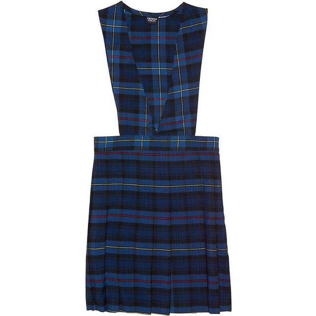 French Toast Little girls Plaid Vneck Jumper  BlueRed Plaid  6X