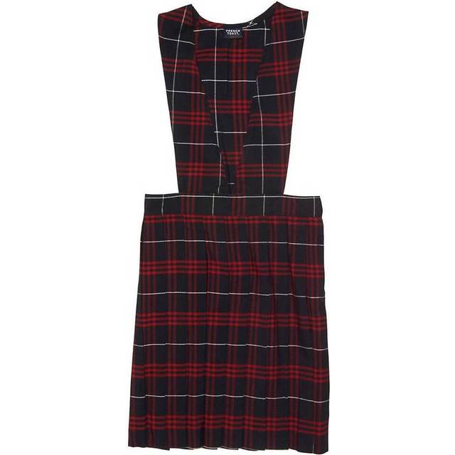 French Toast Big Girls' V-Neck Jumper  Navy/Red Plaid  8
