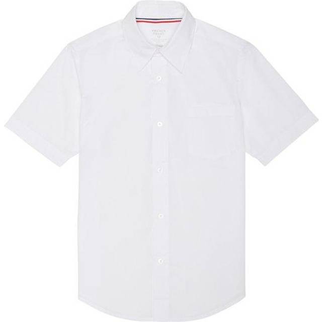 French Toast Boys' Short Sleeve Classic Poplin Dress Shirt (Standard & Husky)  White  16