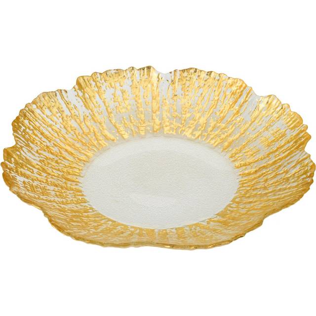 Classic Touch decor CDD621 Scalloped Platter with Gold
