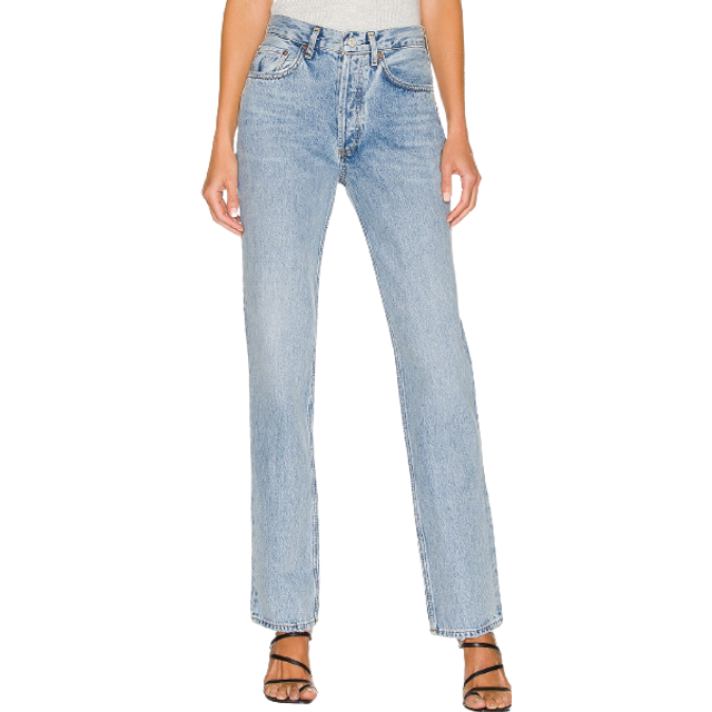 Agolde Womens Fiction Lana Straight-leg Mid-rise Organic-cotton Denim Jeans 28 - FICTION