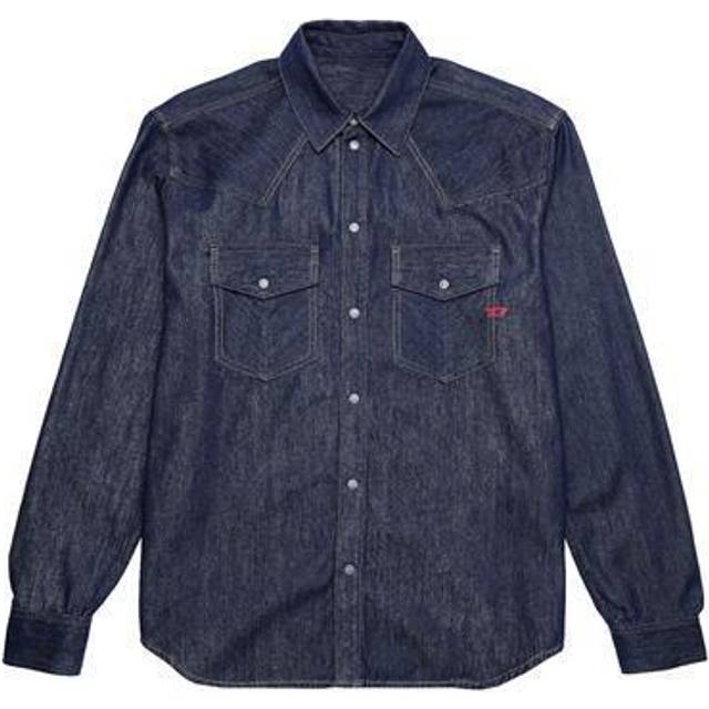 Diesel D-ocean Western Shirt Man Denim shirt Blue Size M Cotton