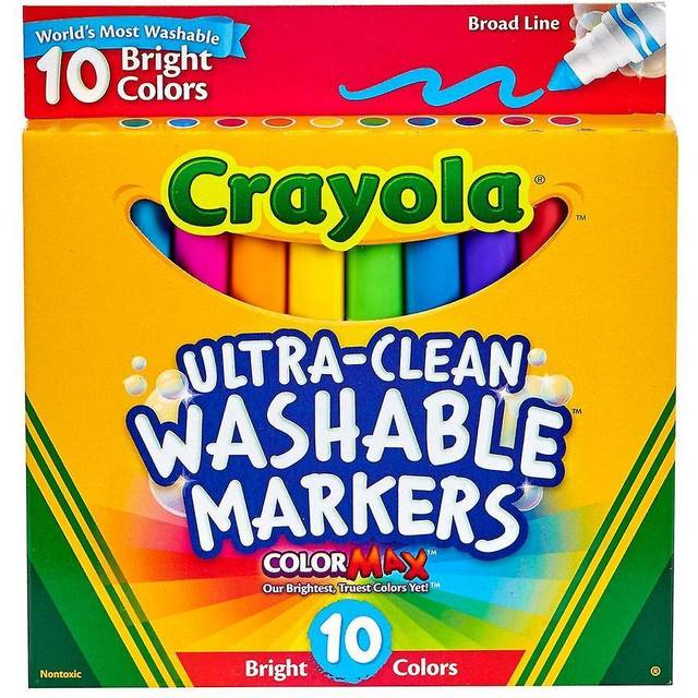 Crayola ultra-clean color max broad washable markers 10/pkg-bold colors 58-7853