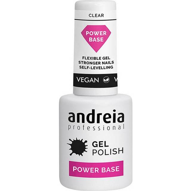 Andreia Professional Clear Gel nagellack Power Base – bas med hög viskositet för starkare naglar – Builder Base Gel för små nagelförlängningar – vegan – klar – 10,5 ml