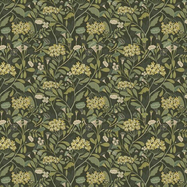 Sommarang Hybbe Wallpaper Dark green Galerie S55022