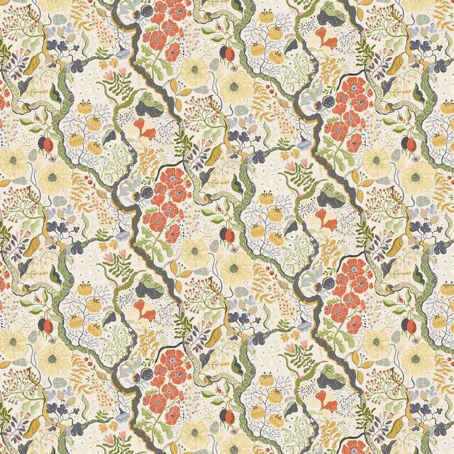 Galerie Sommarang Ann Floral White and Yellow Wallpaper - Galerie Wallpaper - Multi - 0.01 x 53 x 1000cm