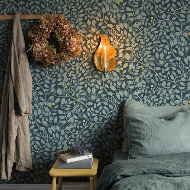 Sommarang Kirke Wallpaper Blue Galerie S65106