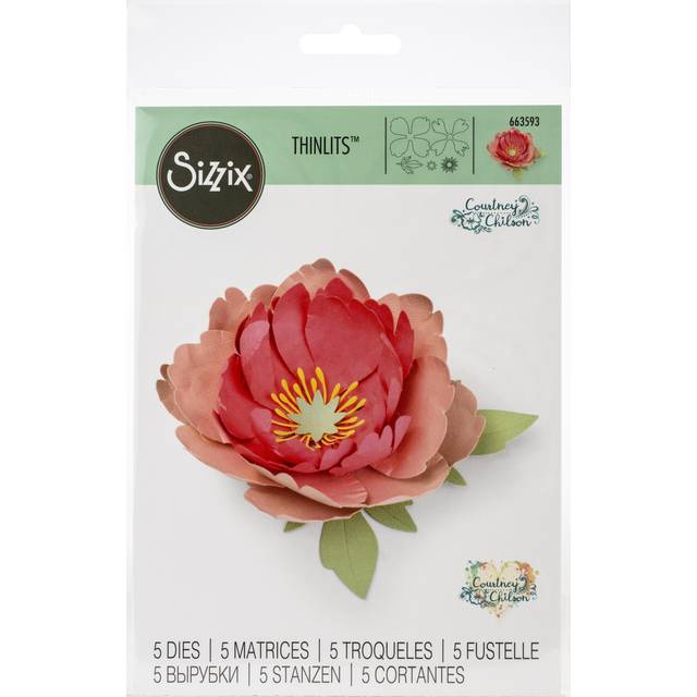 Sizzix Thinlits Dies By Courtney Chilson 5/Pkg-Peony