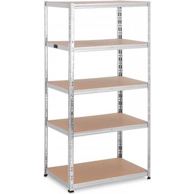 MSW Metal storage rack - 90 x 60 x 180 cm - for 5 x 175 kg - Grey MSW-STSH-36