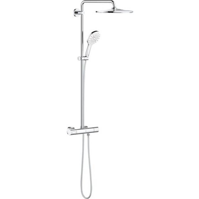 Grohe Rain shower Smart Active 310 Shower System With Thermostat and  Flow Limiter - Moon White