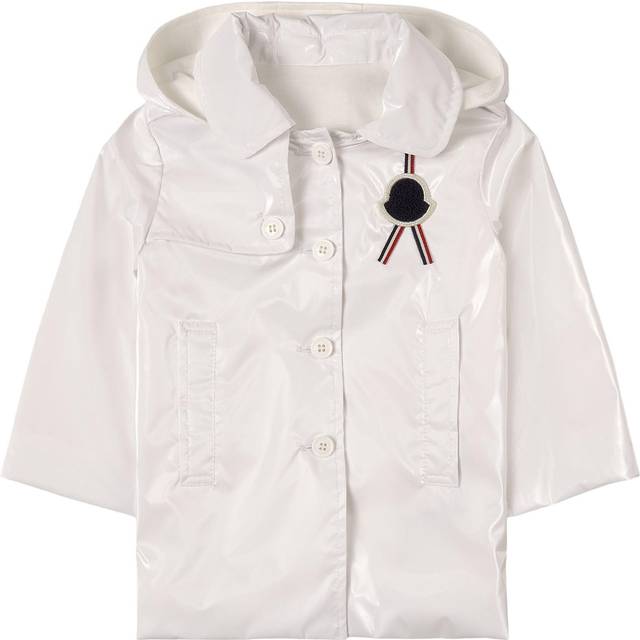 Moncler Enfant Girls White Logo Raincoat - 12-18 month