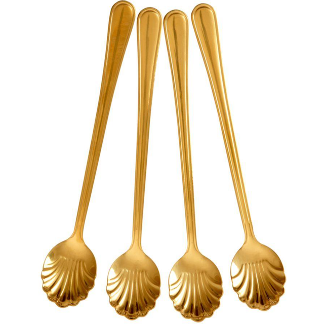 RICE Rice Seashell latte spoon 19 cm 4-pack Gold