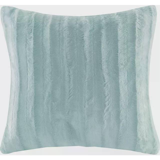 100% Polyester Solid Stripe Plaited Long Fur Pillow