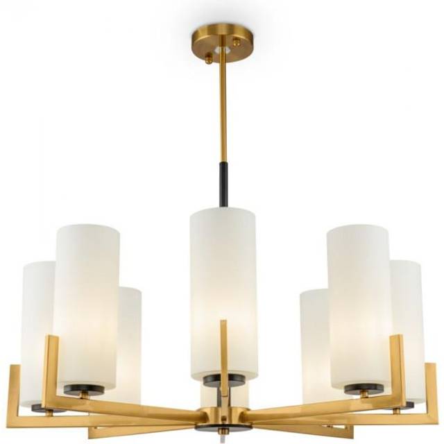 Maytoni Modern - Fortano Modern Fortano 8 Light Brass Chandelier Glass Shade