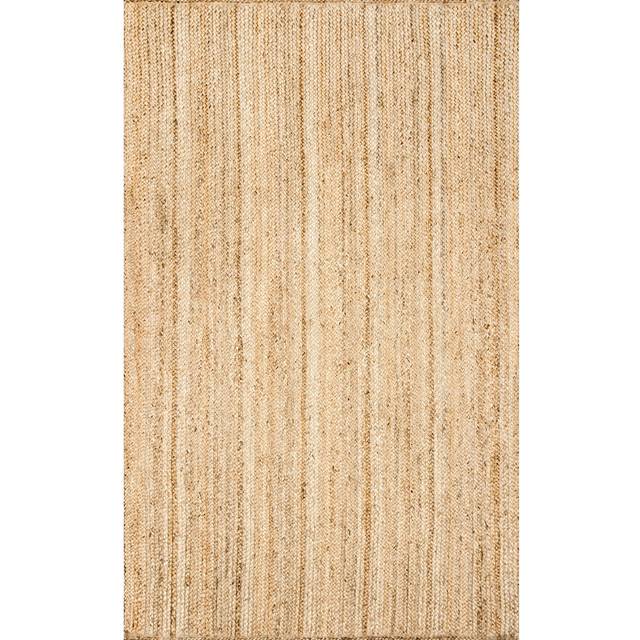 nuLOOM Rigo handvävd bondgårdsjutesmatta, 76 cm x 244 cm, naturlig