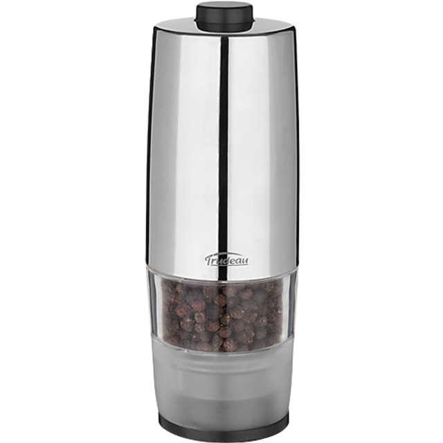 Trudeau Stainless Steel Battery Operated Pepper Mill 6-silver W/pepper 0716408