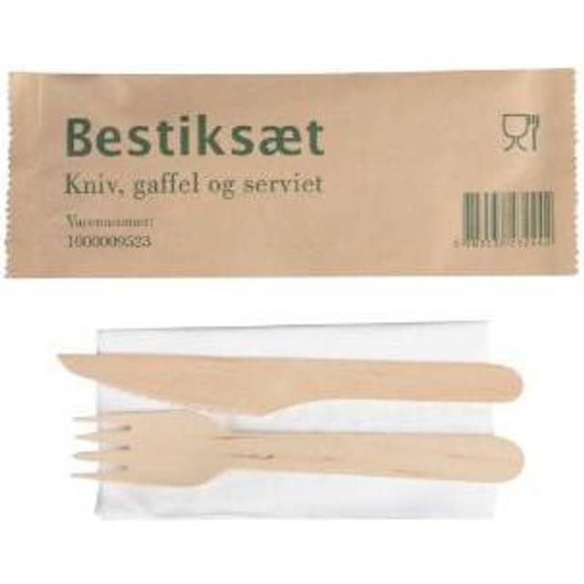 Besticksset trä med servett 400/fp