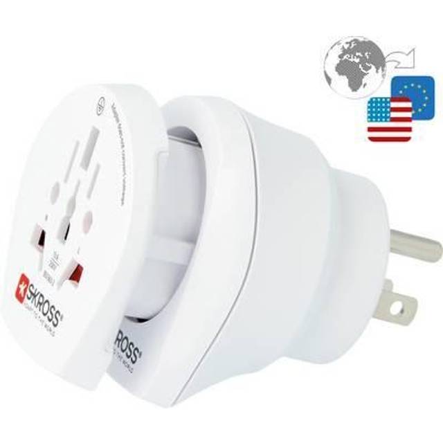 SKROSS | 1.500204-E | Combo World till USA | Reseadapter USA och Europa i en adapter. Spänning och effekt: 100V–1500W/250V–3750W - Lämplig för bärbar dator och hårtork.