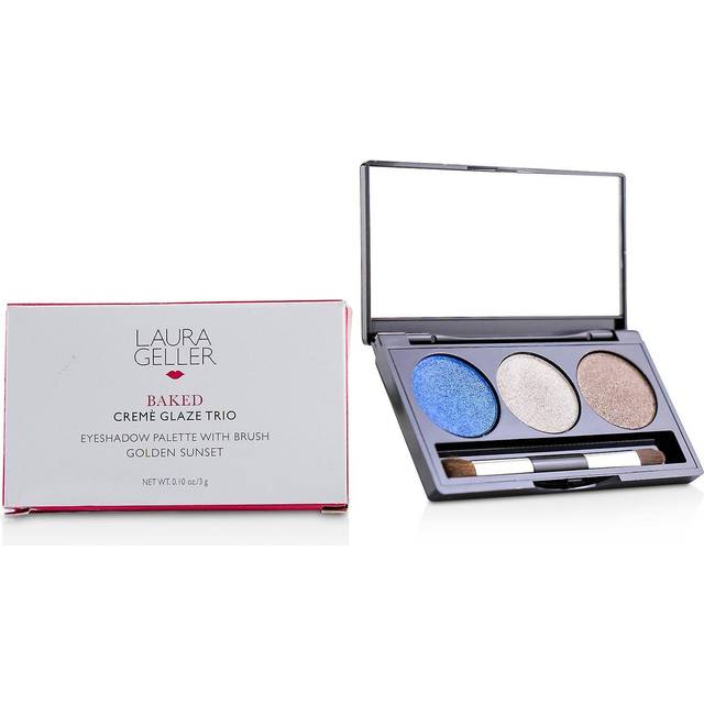 Laura Geller Baked Cream Glaze Trio Eyshadow Palette With Brush Sandy Lagoon