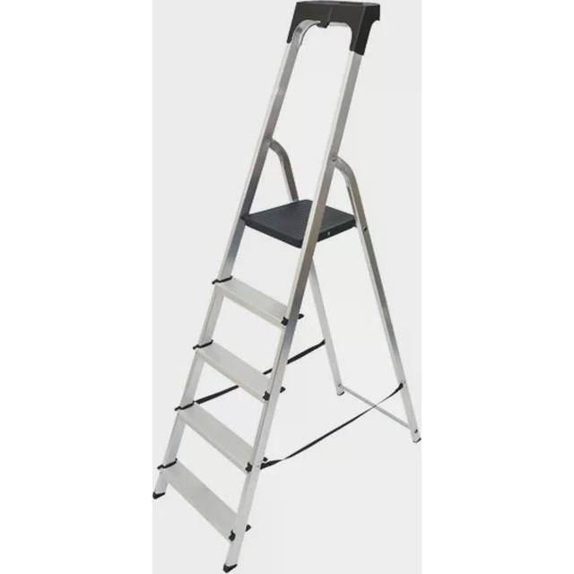 Werner Aluminium Stepladder 5 Tread High Handrail 7410518