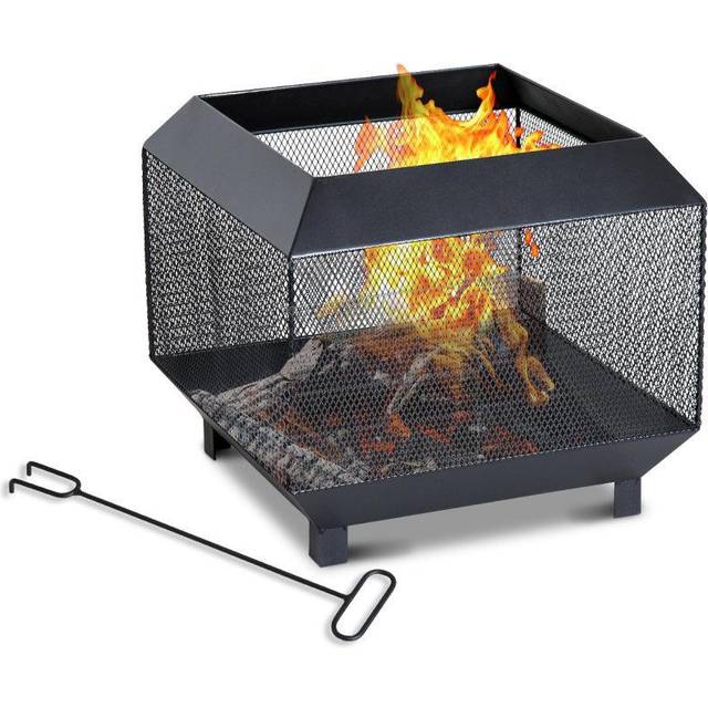 Stylish Metal Square Fire Pit Brazier | Wowcher