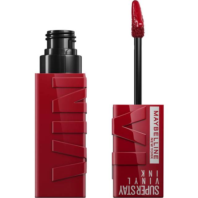 Maybelline New York läppfärg, fläckfri, långvarig upp till 16 timmar, flytande läppstift, glansig finish, SuperStay vinylbläck, 10 läppy