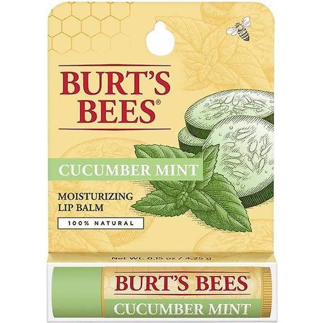 Burt&#39;s Bees 100% Natural Moisturizing Lip Balm Cucumber Miint with Beeswax 0.15 oz